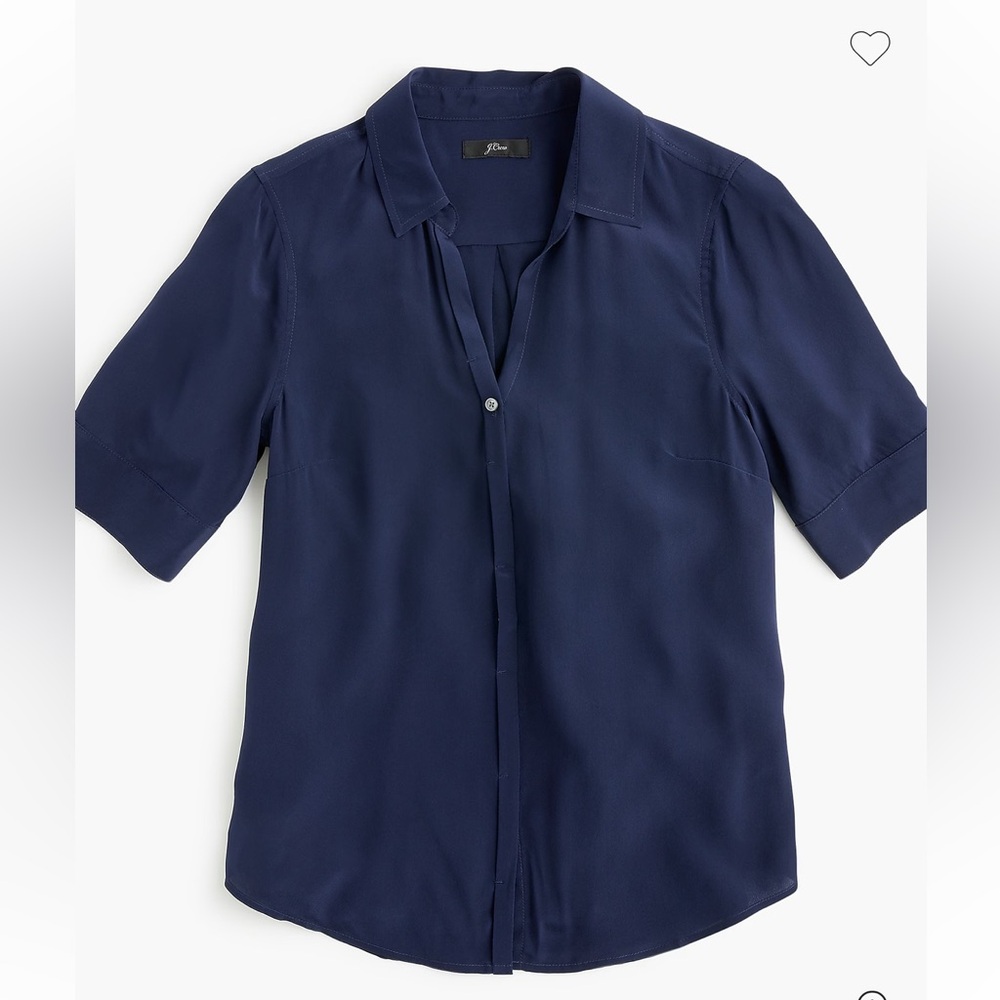 J crew Short-sleeve button-up shirt in silk